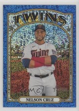 2021 Topps Heritage Blue Sparkle Chrome Nelson Cruz #307 0a3
