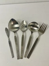 Oneida Isabella Stainless Flatware Serving Set Meat Fork Serving Spoon Knife