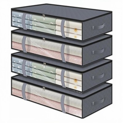 4 Pack 90L Under Bed Storage Containers Clothes Blanket Closet Organizer Bag				