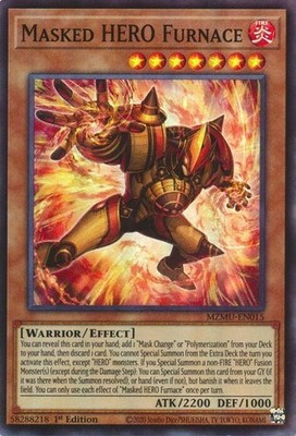 *** MASKED HERO FURNACE *** 1ST EDITION SUPER RARE NM MZMU-EN015 YUGIOH!