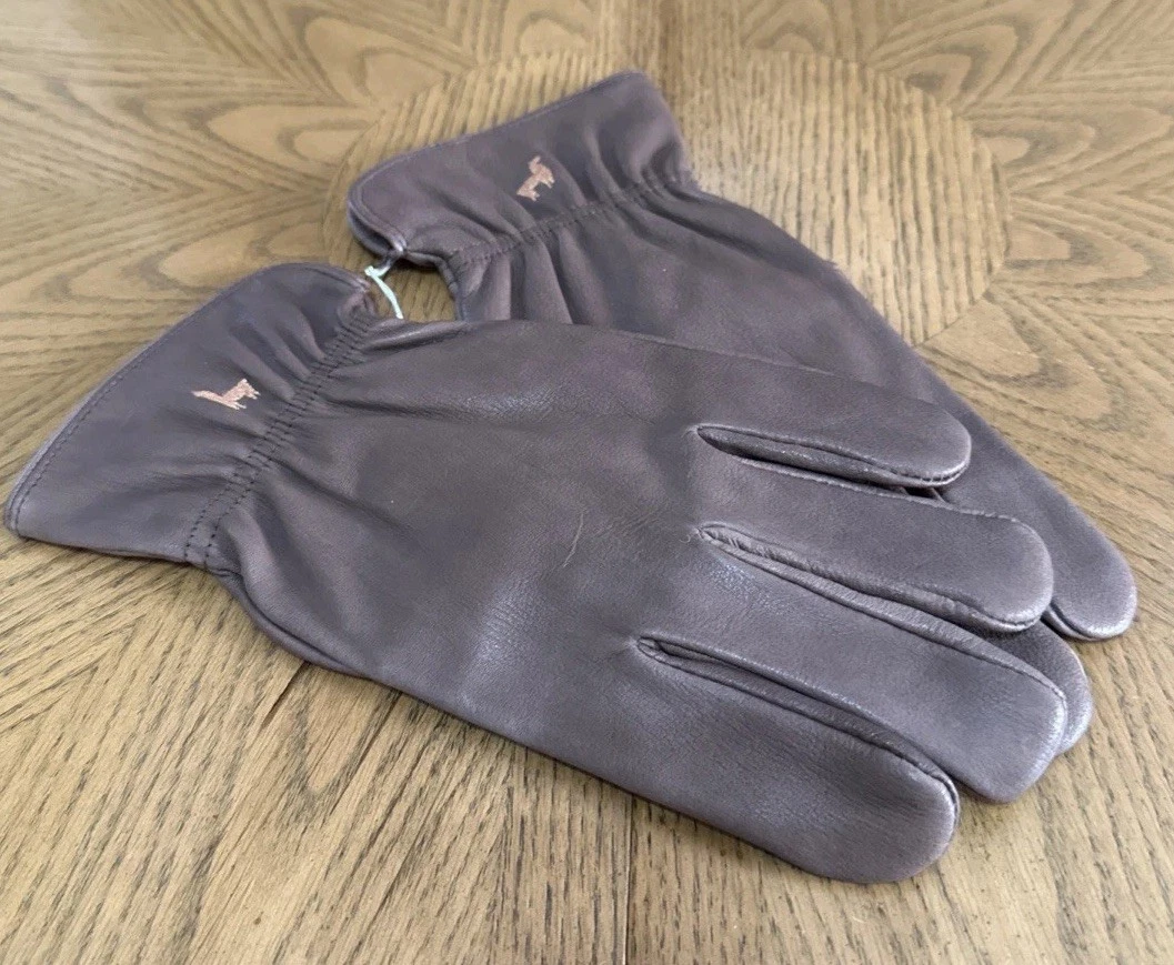 Men’s LANART Brown Leather Alpaca-Lined Gloves/ One Size/ Measurements In Pics