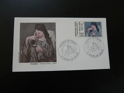 FDC France 1982 stamp day art painting Picasso (Bourg en Bresse)