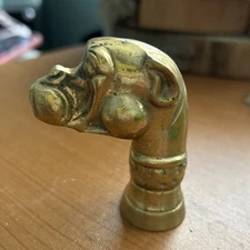 New 2.75" Solid Brass BULLDOG Head Lamp Harp Finial, Antique Finish - INDIA