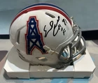 Earl Campbell Signed W Inscription mini helmet JSA with Auto Autograph