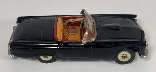 Vintage Bandai Tin Friction 1955 Ford Thunderbird Convertible Japan Toy Car