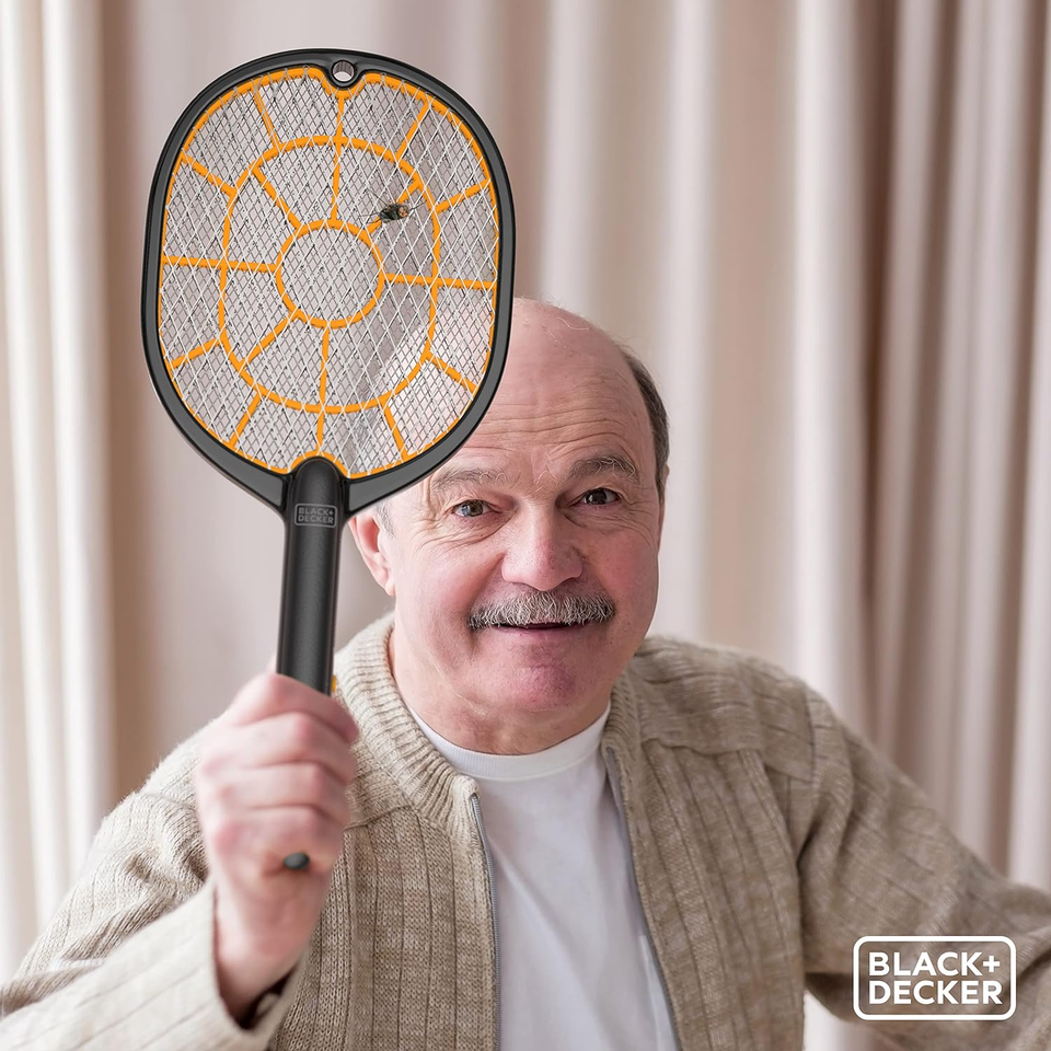 Bug Zapper Racket Electric Fly Swatter for Gnats, Mosquitoes, & More