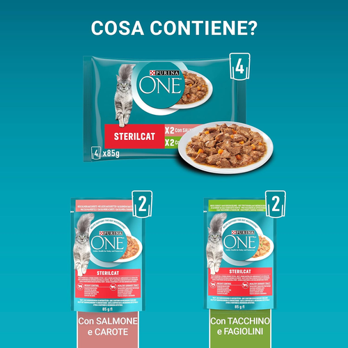 Sterilcat Cibo Umido per Gatti Adulti Sterilizzati Filettini in Salsa Con Salmon - Foto 6 di 12