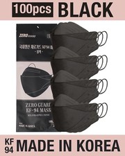 100PC Bulk Unisex Adult KF94 Disposable Mask Made In Korea - Black Zero Guard