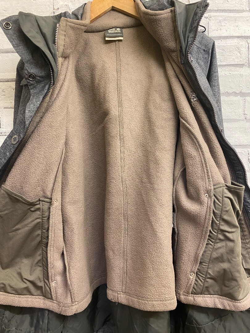 JACK WOLFSKIN Ladies GREY jacket detachable hood size 18/20 cg f13 eBay