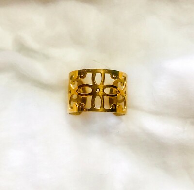 ANILLO FLOR ACERO QUIRURGICO ORO DORADO AJUSTABLE JOYA ALTA CALIDAD Y DISEÑO