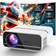 DBPOWER 4K FHD Projector 5G Bluetooth 1080P Auto Focus/Keystone Movie Projector