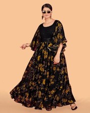 Indian Women Black georgette Kurti unique comfortable beautiful stylish dress