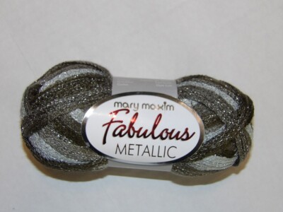 Mary Maxim Fabulous Metallic Yarn Silver Brown 834-204