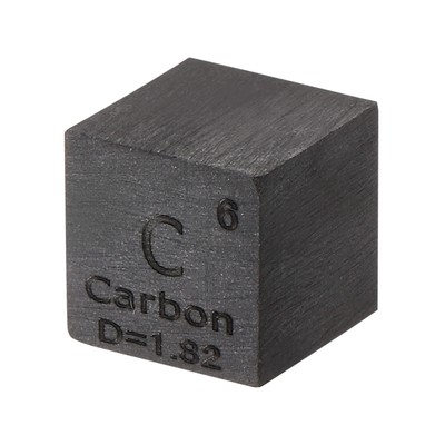 Carbon-Cube, 10mm C Density Cube High Density Element Würfel Unikat Metallwürfel