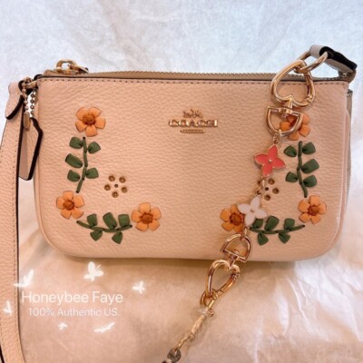 NWT Coach Nolita 19 In Signature Canvas With Floral Whipstitch