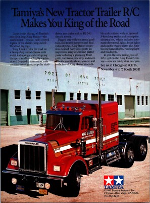 Tamiya King Hauler RC Tractor Trailer Print Ad Wall Art Decor Port of Long Beach
