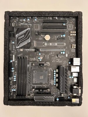 MSI B350 PC MATE AM4 AMD Motherboard with driver disc manual cable screws