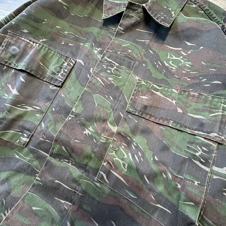 Vintage Tiger Stripe Camo Shirt Mens Medium Regular Military Utility Ripstop 90s - Image 3 of 4