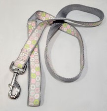 Gray Grey Green Pink Floral Print Dog Leash Heavy Duty Clean 49 Inches Generic