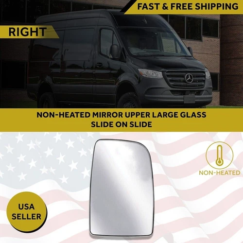 Mercedes Sprinter Upper Mirror Glass Non Heated Slide On Right Side 2007 20 17