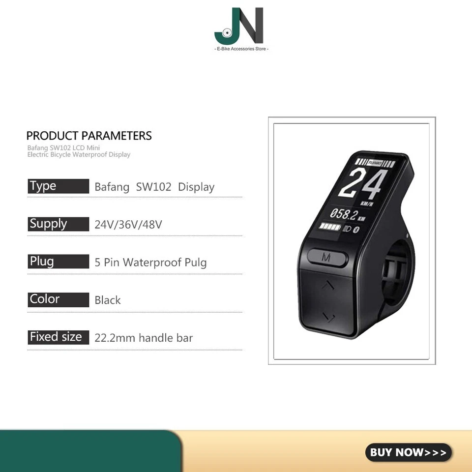 Bafang SW108 24V 36V 48V LCD Mini Display with IP56 Waterproof 5 Pin Female Plug - Image 2 of 4