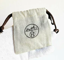 small dust bag HERMES case jewelry earrings ring bag cufflinks buckle belt gold