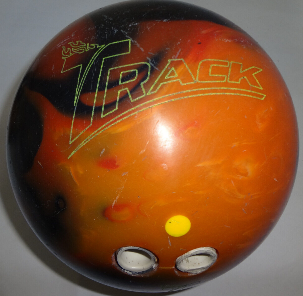 TRACK HEAT XTREME BOWLING BALL 14 lb VINTAGE FIRE ORANGE BLACK RED HOT