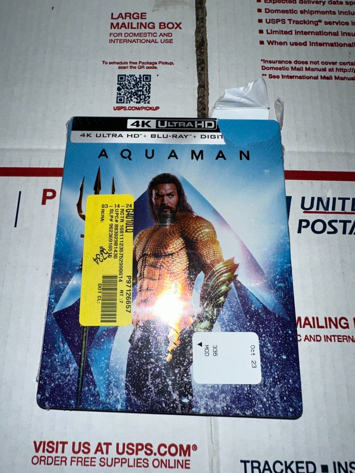 Aquaman 4K Ultra Hd + Blu-Ray+ Digital Code Sealed Some Damage