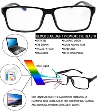 Classic Blue Light Blocking Computer Reading Glasses Unisex Readers Gaming