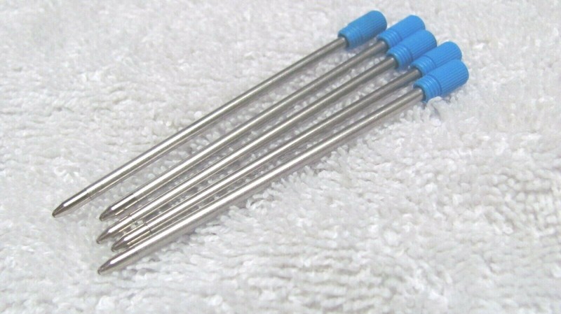 5 SHORT MINI PEN REFILLS BLUE INK 2 3/4" 70MM FITS ZOOM 414 707 717  & MORE