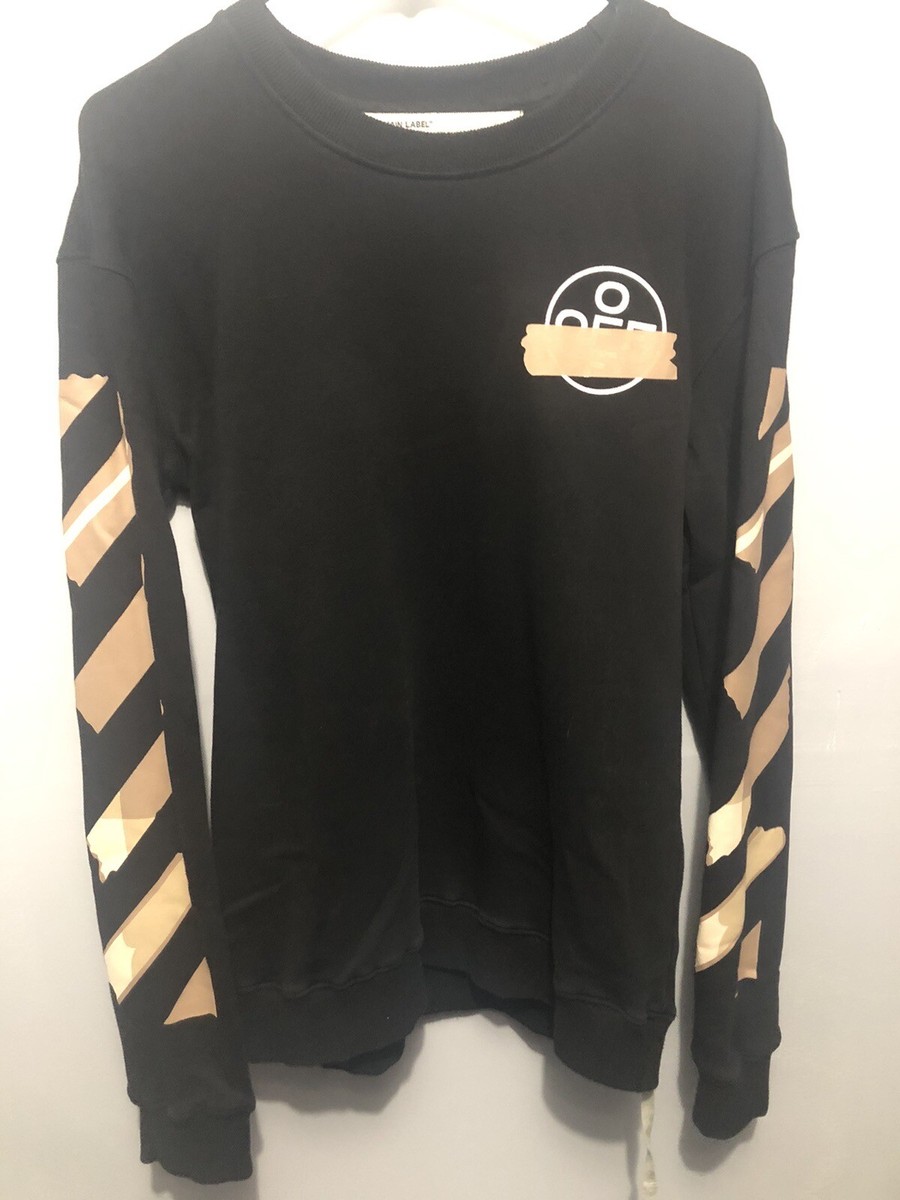 Off White Main Label Virgil Abloh Black Sweatshirt Tape Arrow M