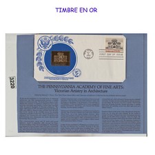 3220 ETATS UNIS USA TIMBRE 1980 N°1300 ENVELOPPE 1er Jour avec TIMBRE en OR - Go