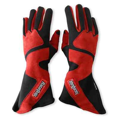 RaceQuip 358 Series 2 Layer Nomex Long Gauntlet Race Gloves Red/Black - X-Large