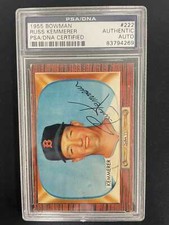 RUSS KEMMERER 1955 BOWMAN BASEBALL #222 - PSA/DNA CERTIFIED AUTO - RED SOX *4948