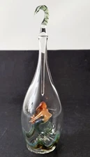 Milon Townsend Blown Glass Mermaid Inside Perfume Bottle - 8-1/4" - RARE!