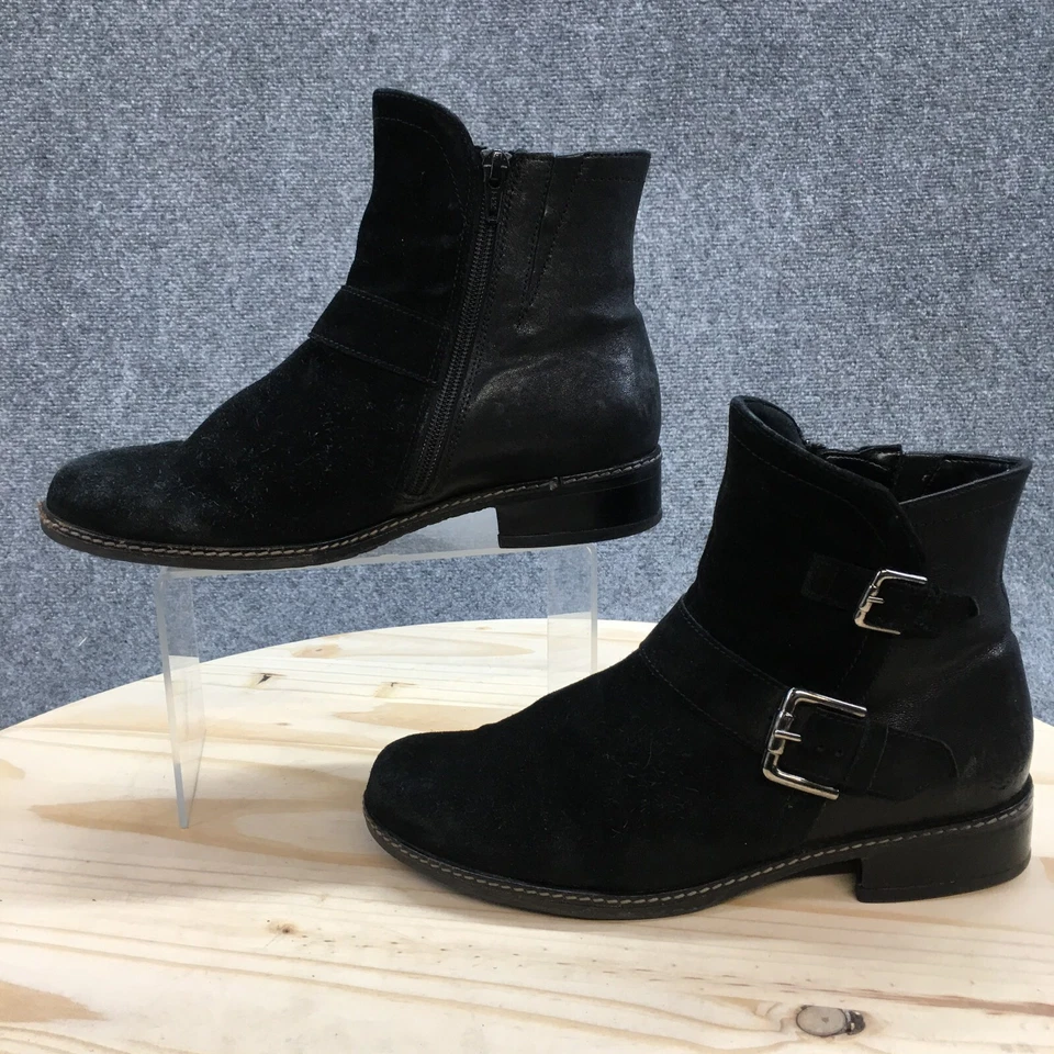 Gabor мотоциклиста загрузки женщин 5UK черный Menorca стороны молнии пряжка повседневный комфорт кожи - Изображение 2 из 4