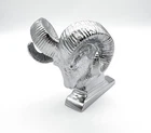 Universal Chrome Metal Ram Head Hood Ornament