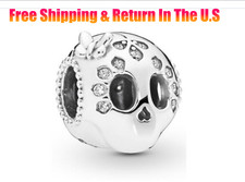 Halloween Sparkling Skull Skeleton Charm Bead Halloween Charm For Bracelet