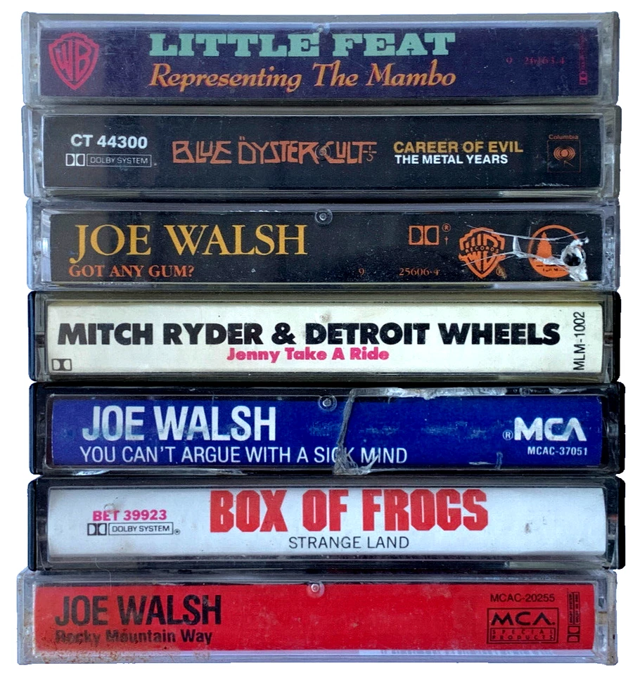 80/90s ROCK CASSETTE LOT x7 JOE WALSH / MITCH RYDER / BOX OF FROGS LITTLE FEAT Foto 3 de 4