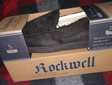 NIB Men's Rockwell Memory Foam Slippers - Black S 7-8 