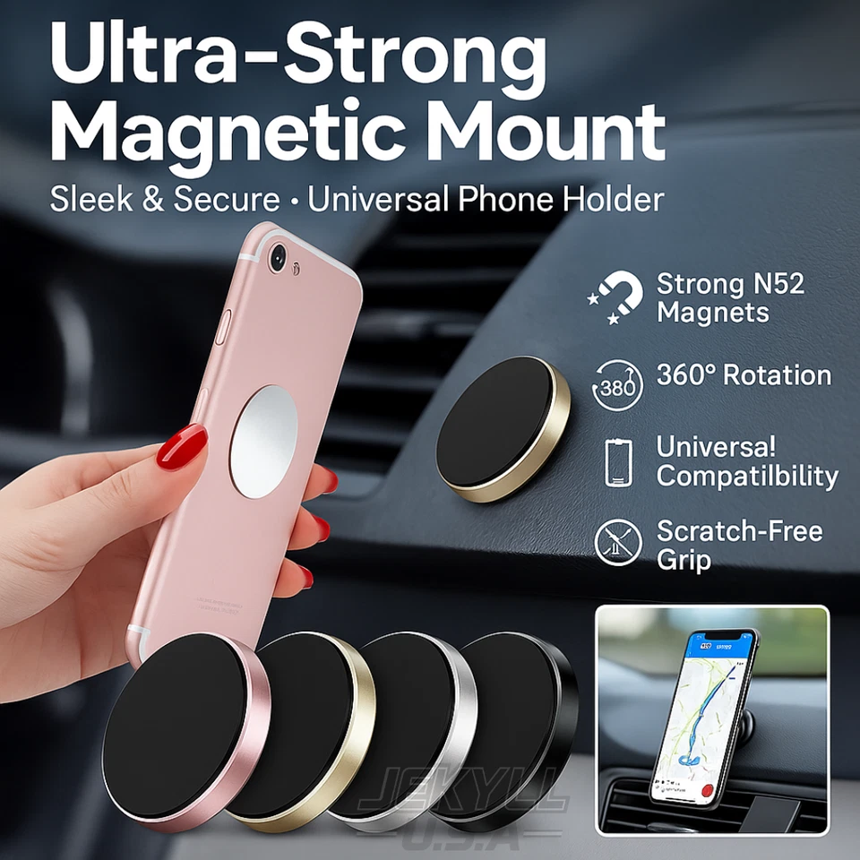 1/2/4 Iman Magnetico para Auto Coche Porta Telefono Celular Sujetador de iPhone - Image 4 of 4