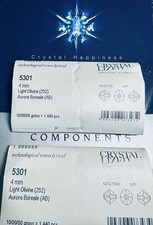 Swarovski Bi-cone Beads 5328 4mm Light Olivine AB 1440 pcs Sealed Pack Austrian