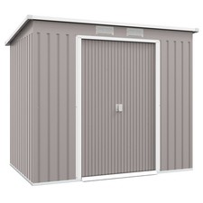 Outsunny 7 x 4ft Metal Garden Storage Shed w/ Double Door Grey