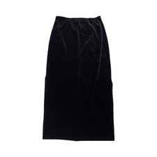 L.A.N.Y. Whimsigoth Black Velvet Maxi Skirt Side Slit Made in USA MD Vintage 90s