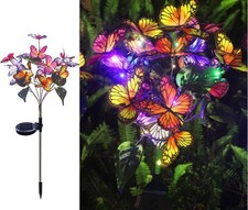 LED Solar Power Flower Lights Garden Stake Lamp Yard Outdoor Decor Waterproof
