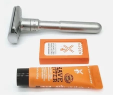 Van Der Hagen TWIST Adjustable Safety Razor + 5 Blades + Shave Butter Sample