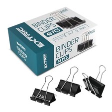 Binder Clips - Pack Binder Clips, 2 Inch, Black Paper Clamps, File 48 Large