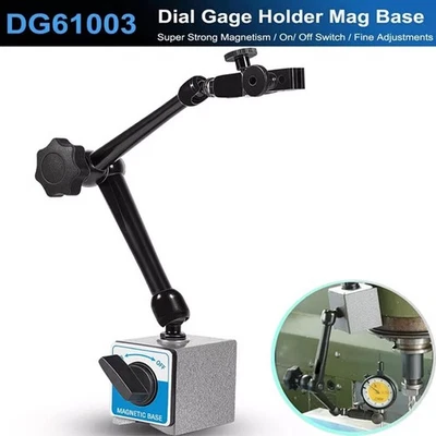 DG61003 Regular Duty Dial Gage Holder Mag Base w/Metal Fine Adjust Replacement - Photo 1/4