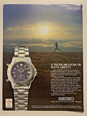 Seiko Sport Tech Watches 1991  Print Ad 8x11