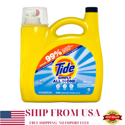 Simply All in One Refreshing Breeze Scent Liquid Laundry Detergent, 89-Loads, 11